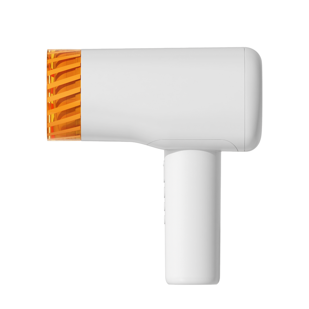 side view of white masturbator with orange cap on