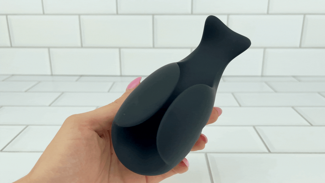GIF of male masturbator view of vibrating flaps 