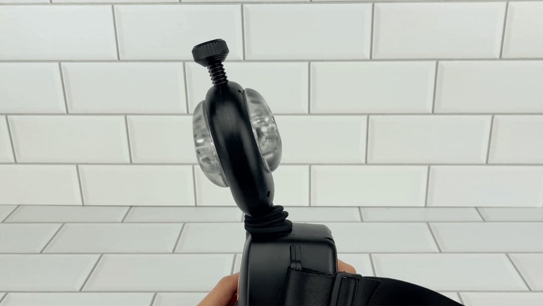 GIF of Thrusting Masturbator with Remote and Adjustable Belts side view of fast thrusting mode 