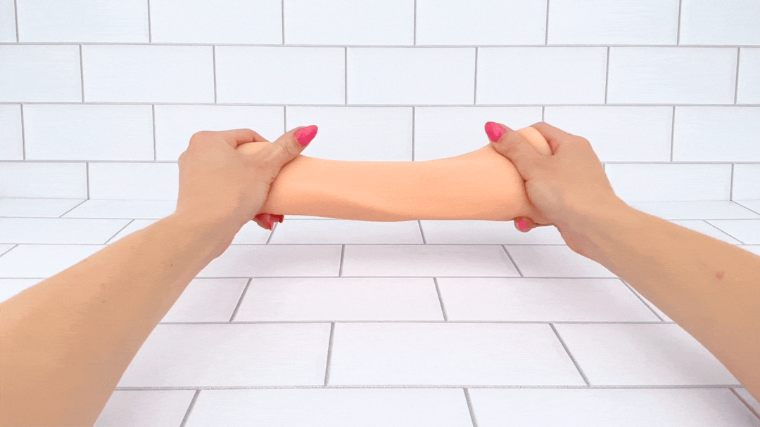 Textured Stroking Sleeve being stretched 
