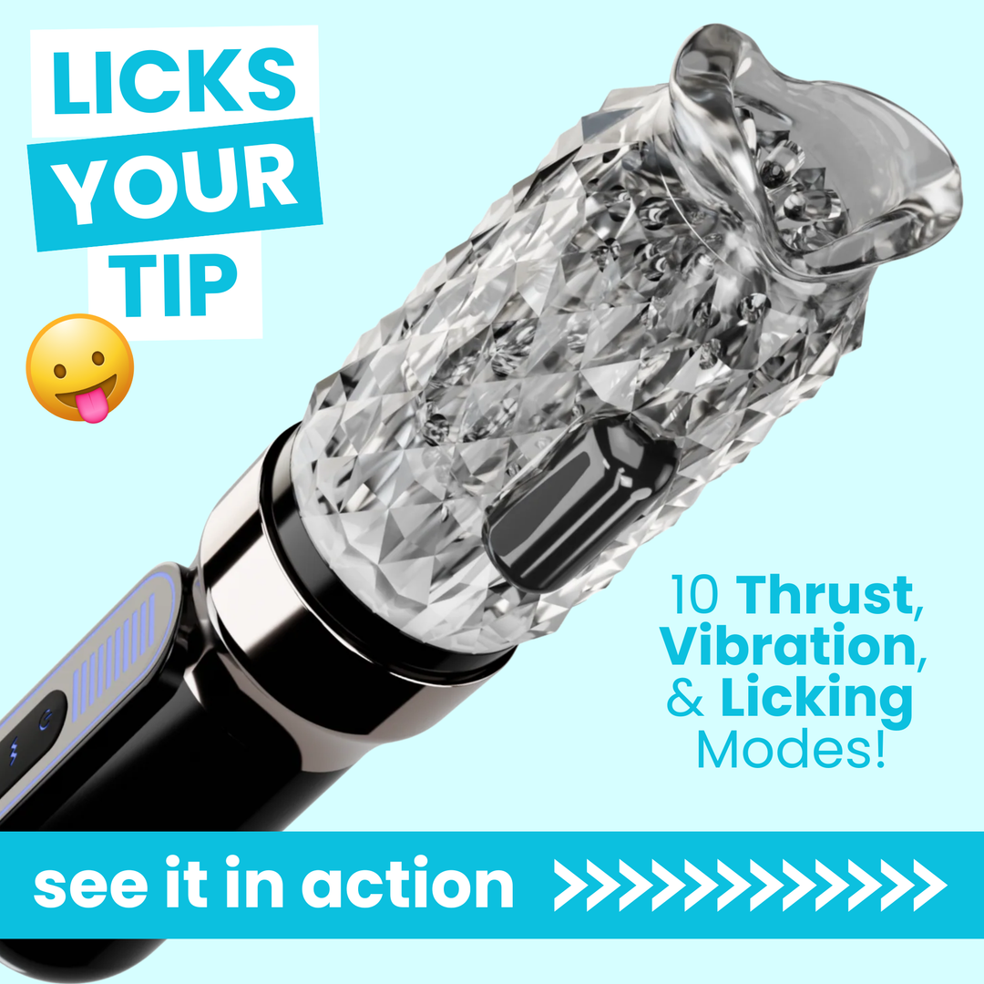 Automatic Vibrating Male Masturbator licks your tip 