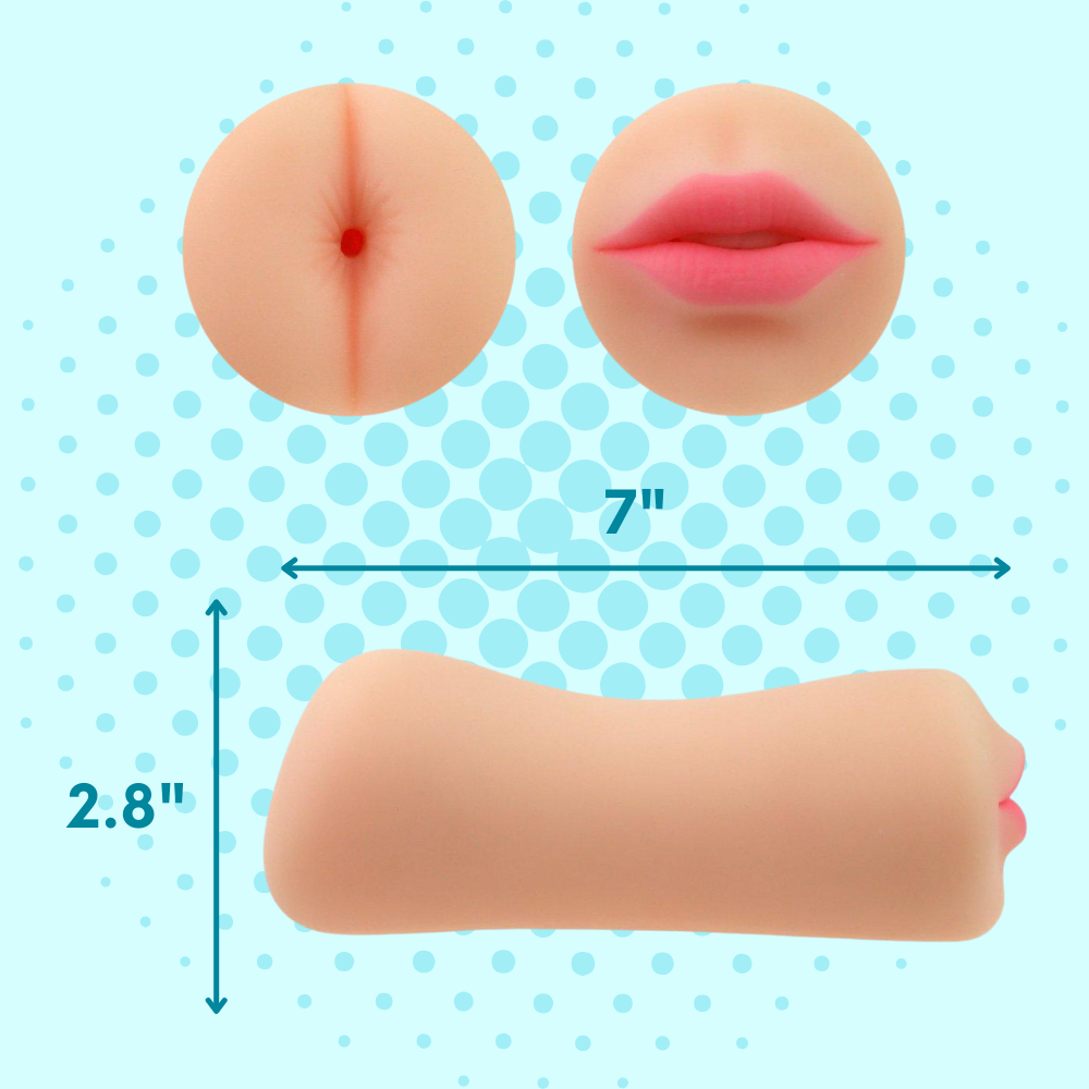 MEASUREMENTS FOR DUAL ENDED MALE MASTURBATOR 