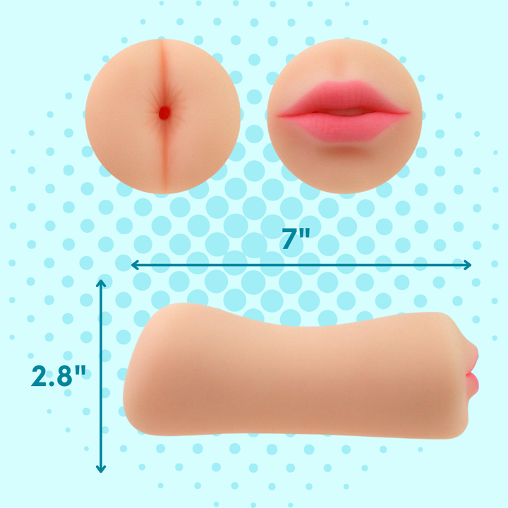 MEASUREMENTS FOR DUAL ENDED MALE MASTURBATOR 