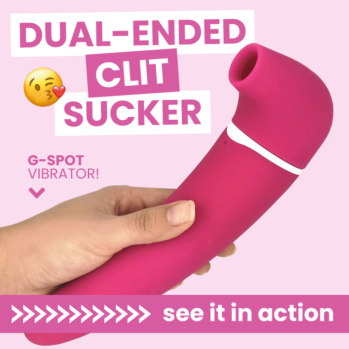 Dual-Ended Premium Clit Sucker and G-Spot Vibrator see it in action 