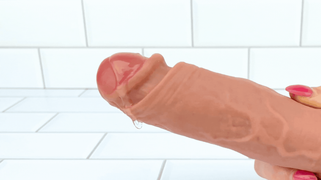 GIF of Real Feel Vibrating Penis Extender with 10 vibrations modes