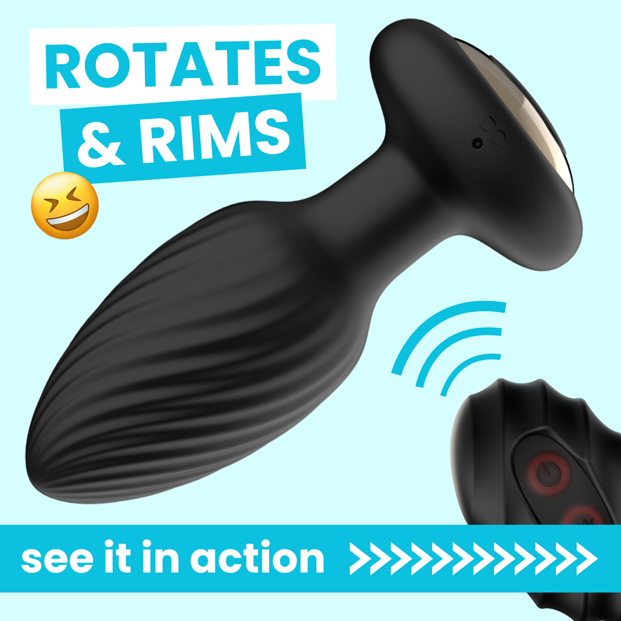 THE RIMMER Wireless Rotating and Rim Job Silicone Anal Plug. Rotates and rims, see it in action 