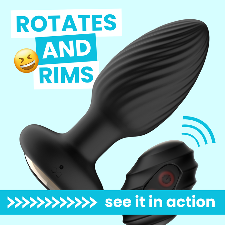 THE RIMMER Wireless Rotating and Rim Job Silicone Anal Plug rotates and rims see it in action 