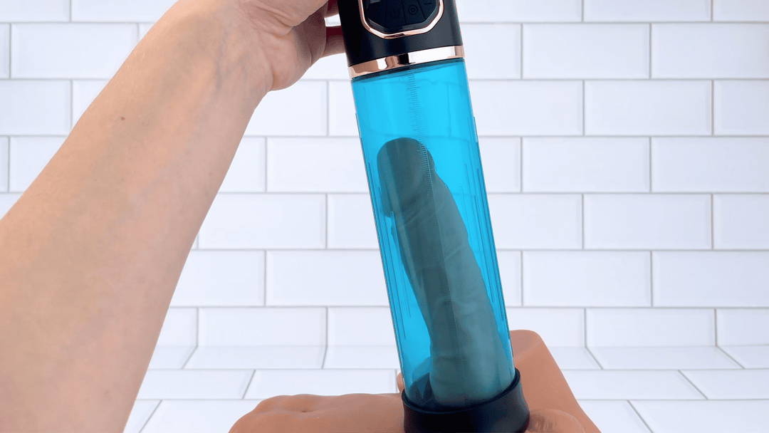 GIf of Automatic Penis Pump  used on male sex doll 