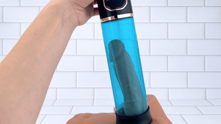 GIf of Automatic Penis Pump  used on male sex doll 