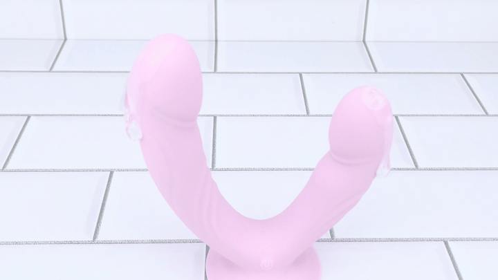Suction-cup Double Penetration Vibrator powerful vibrations 