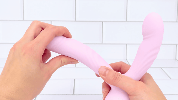 Suction-cup Double Penetration Vibrator flexible vaginal shaft 