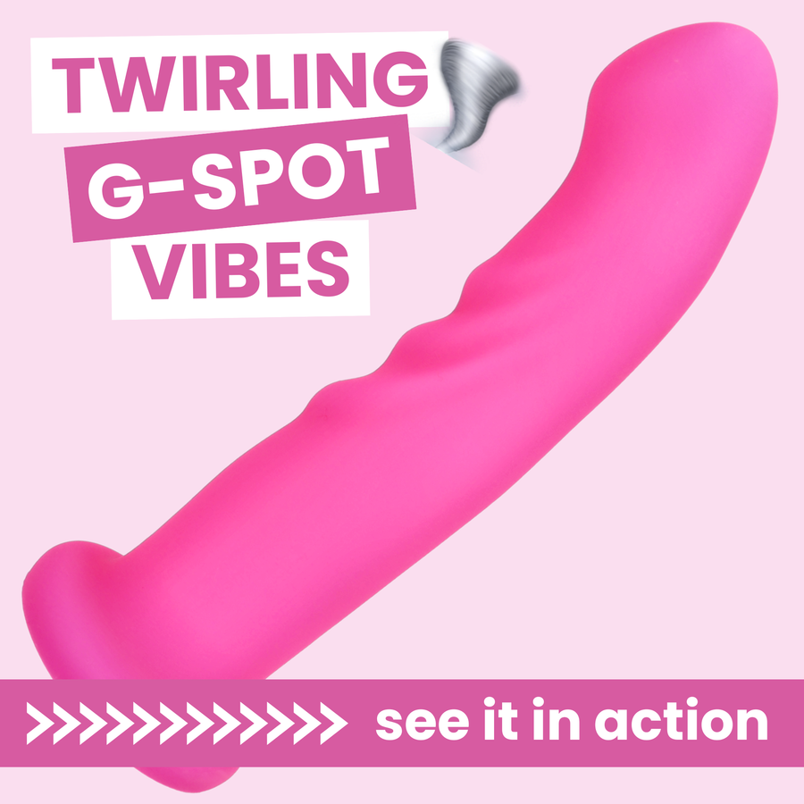 Silicone Twirling Suction Cup G-Spot Dildo twirlling g-spot orgasms see it in action 