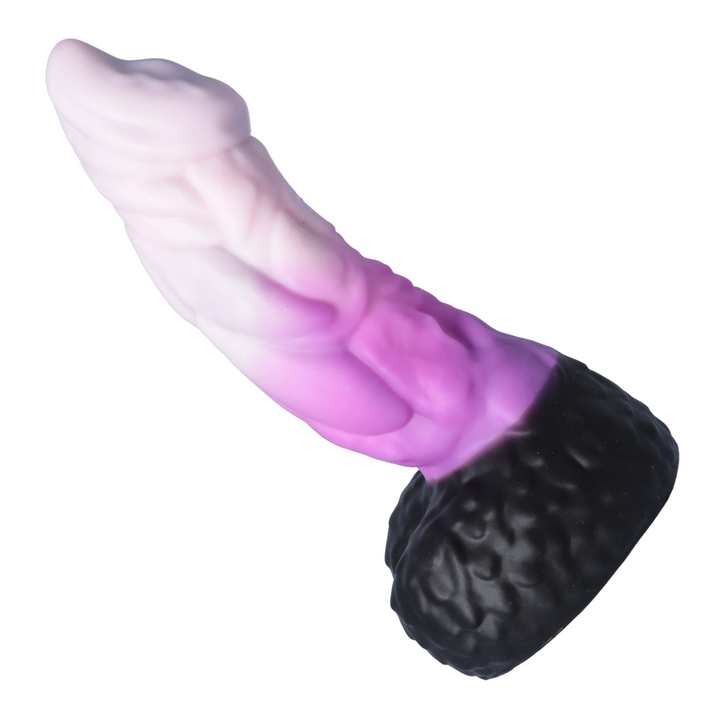 black testicles pink and purple shaft alien dildo 