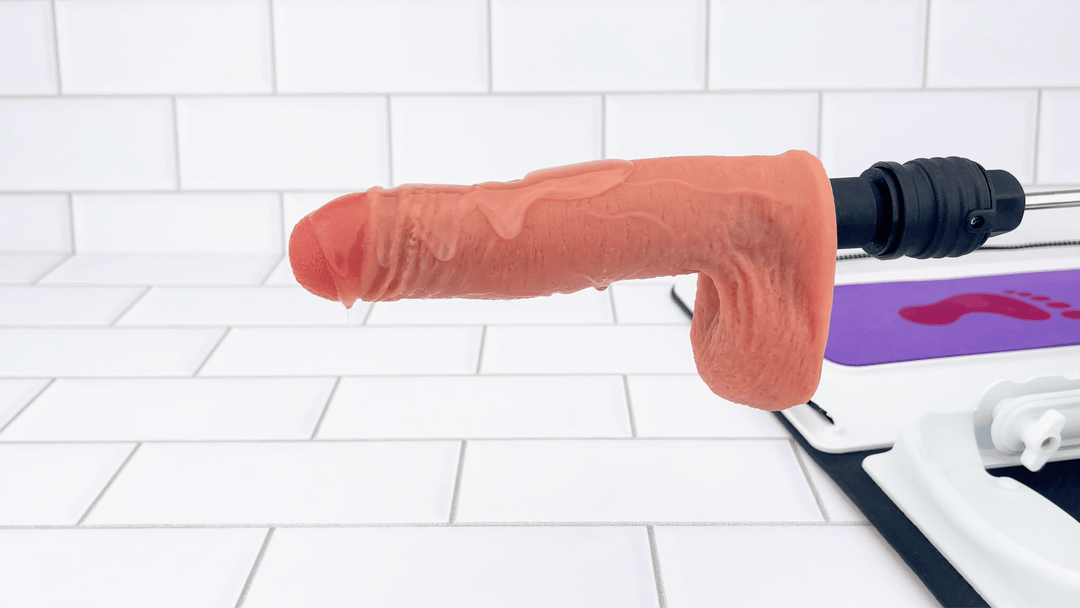 GIF of powerful vibrations from Thrusting Automatic Sex Machine dildo 