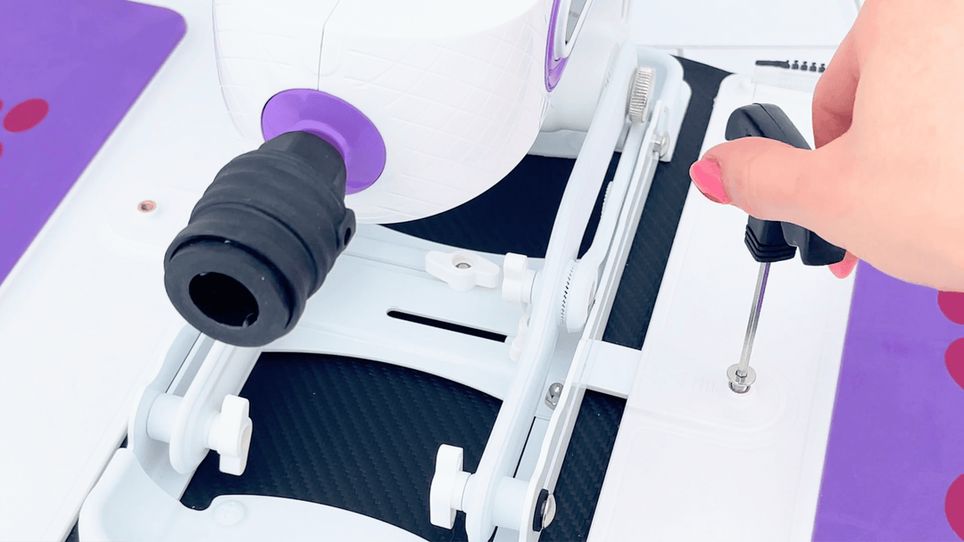GIF of stability bracket being screwed into place Thrusting Automatic Sex Machine 