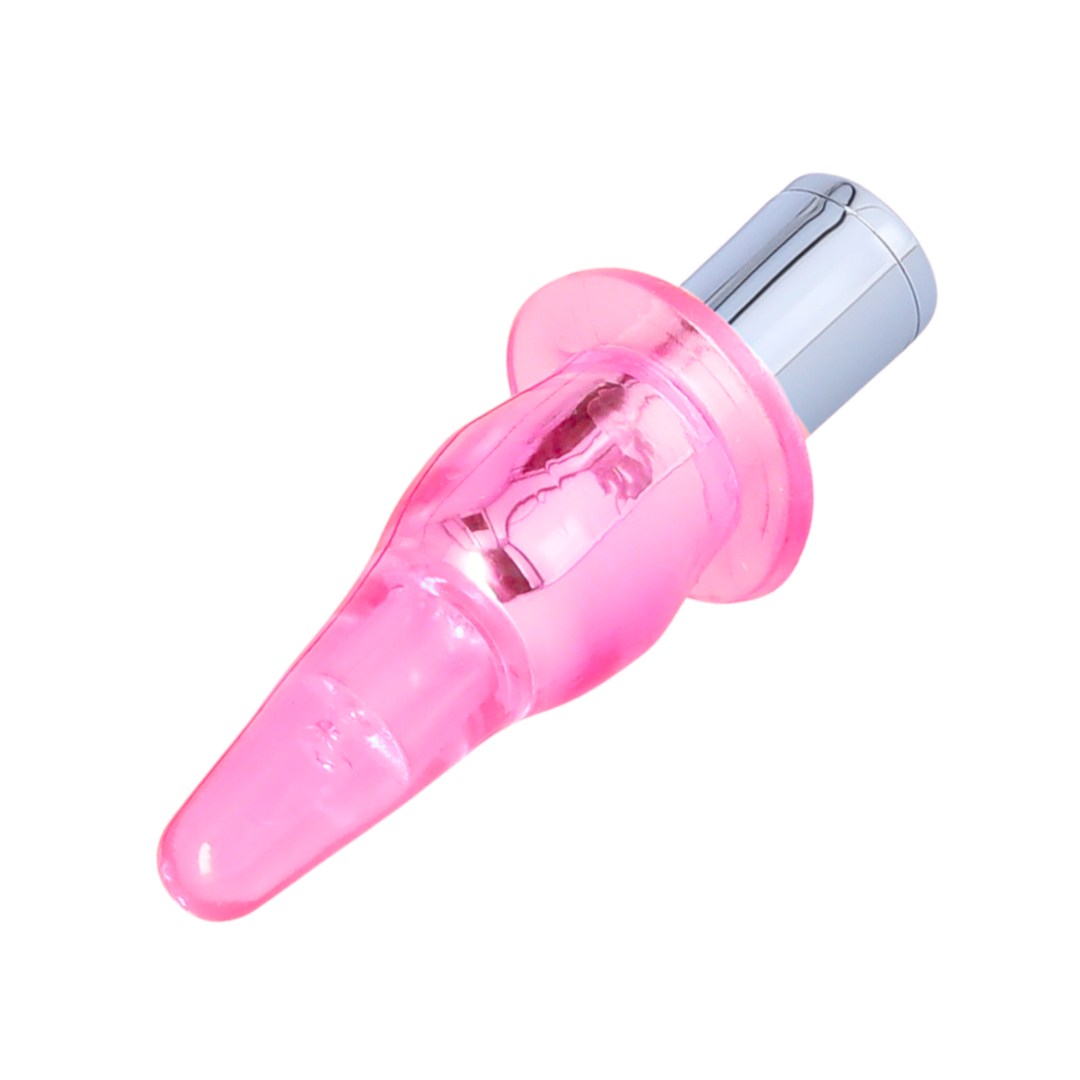 pink jelly Vibrating Beginner Butt Plug 