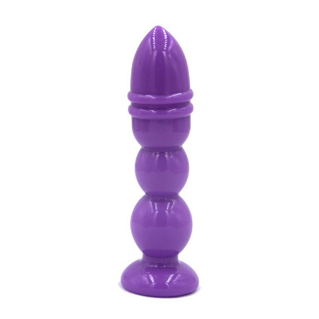 Textured Anal Probe purple standing upright to show different textures.