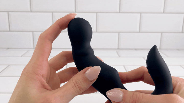 GIF of bulbous tip being bent from HIROKI Ultimate Wireless Rim Job Silicone Prostate Massager 