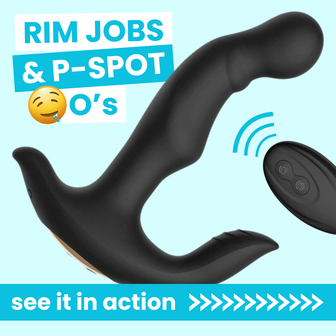 Wireless Rotating Rim Job Silicone P-Spot Massager For Men TooTimid.com Wireless Rotating Rim Job Silicone P-Spot Massager For Men TooTimid.com