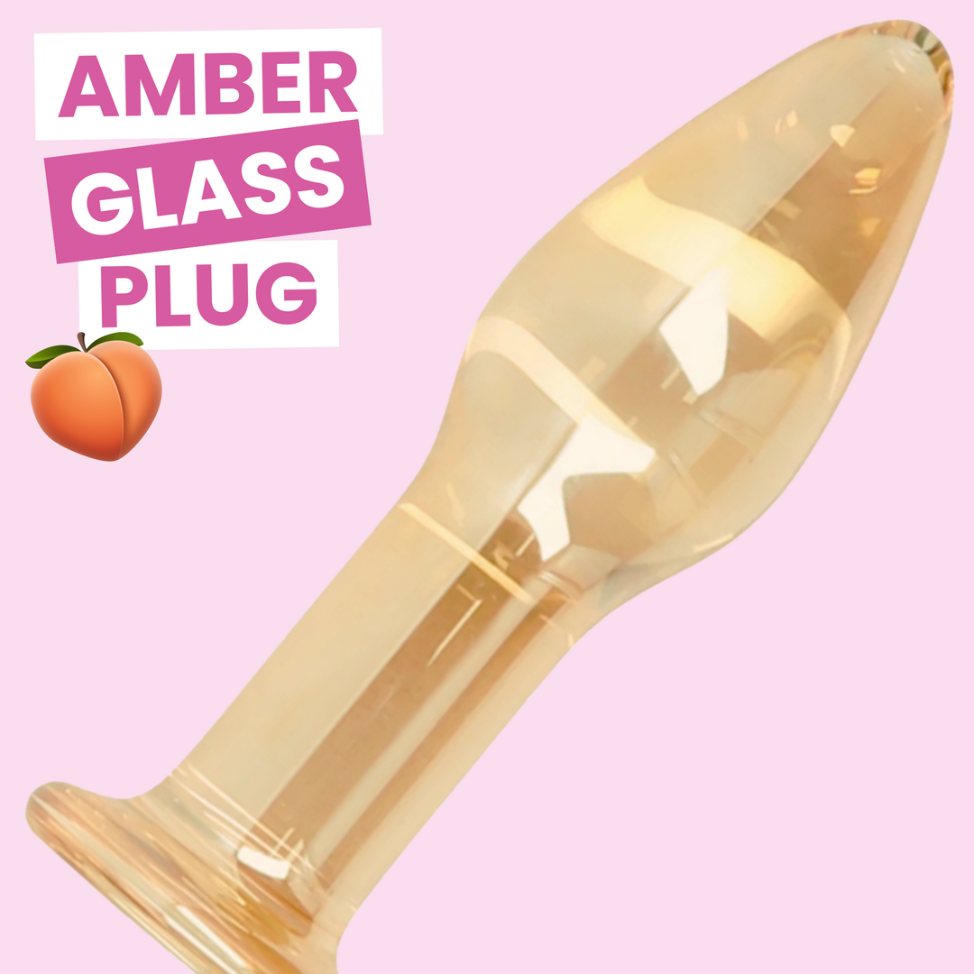 Amber Tapered Glass Anal Plug TooTimid.com Amber Tapered Glass Anal Plug TooTimid.com