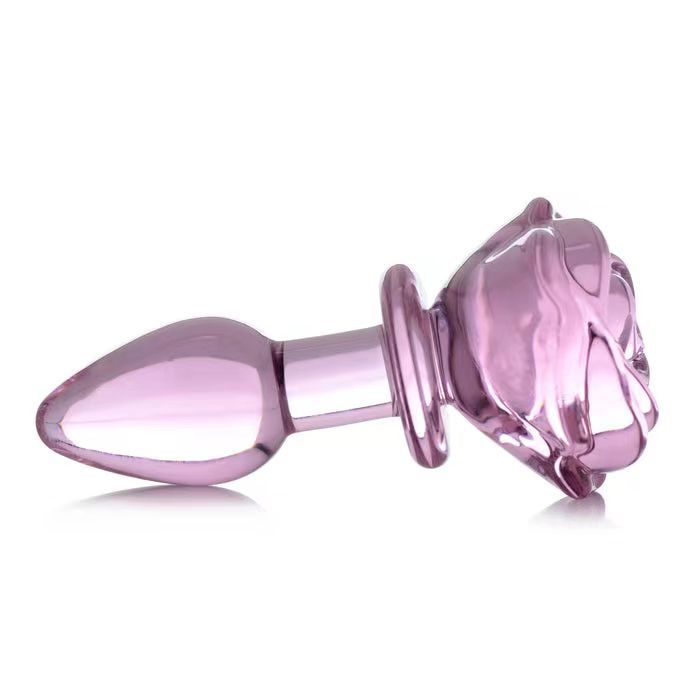 Bloom Rose Glass Anal Plug Success side view of the plug.