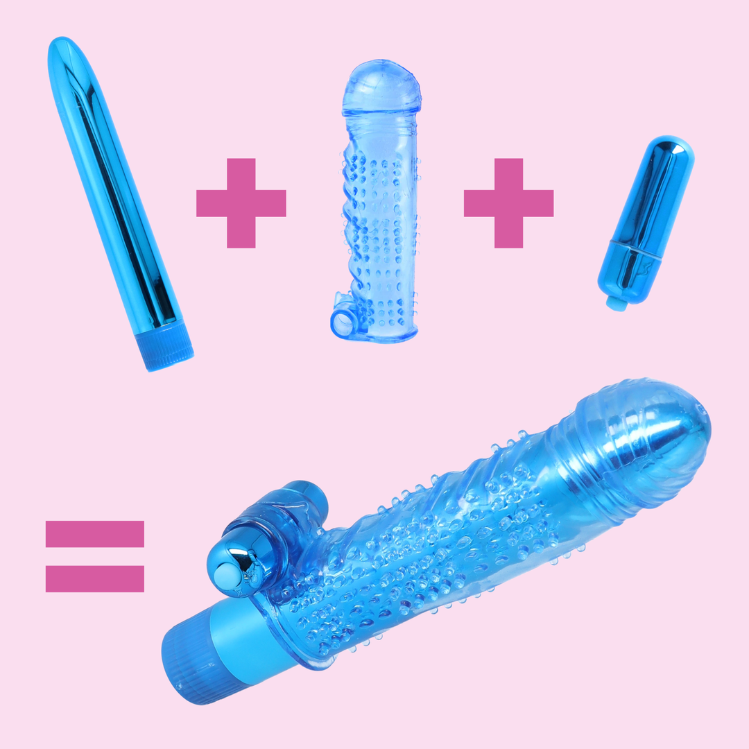 Blue sleek vibe and textured sleeve and bullet 