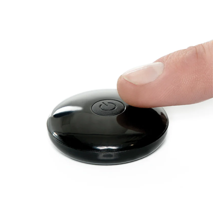 finger pressing Fetish Fantasy Series Rechargeable Hollow Strap-On Dildo with Balls and Harness  remote