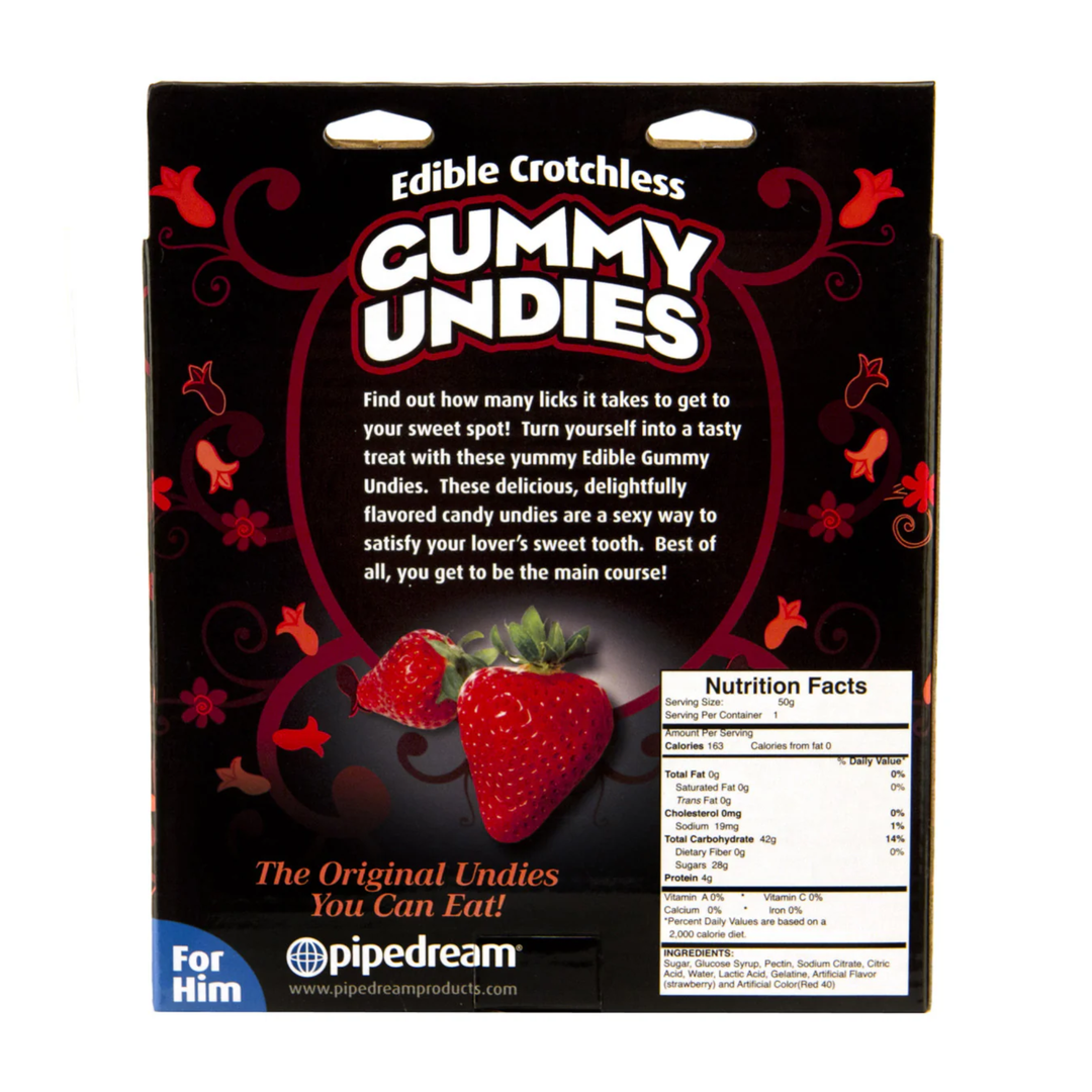 Edible Male Gummy Undies packaging backside 