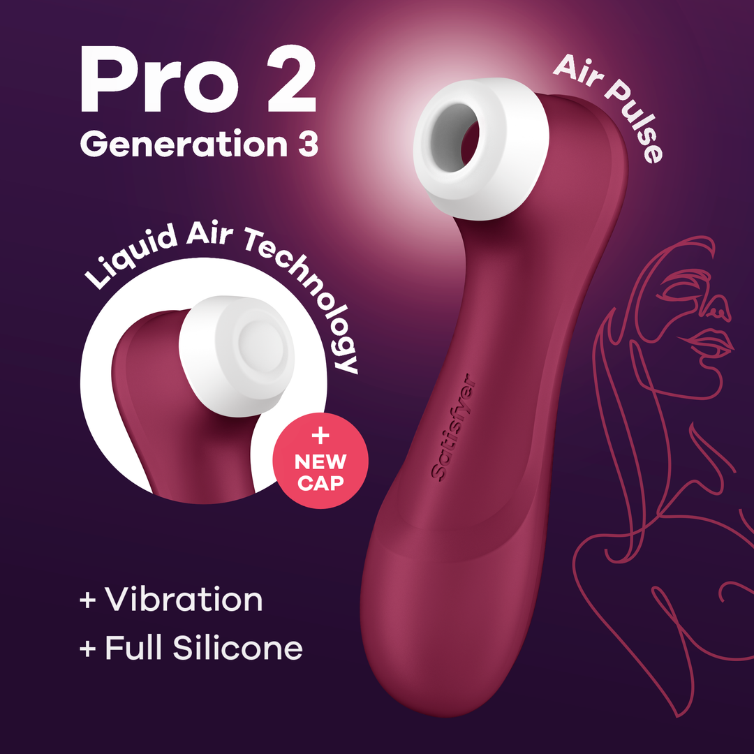 Satisfyer Pro 2 Generation 3 Air Pulse Liquid Air Technology plus new cap plus vibration plus full silicone