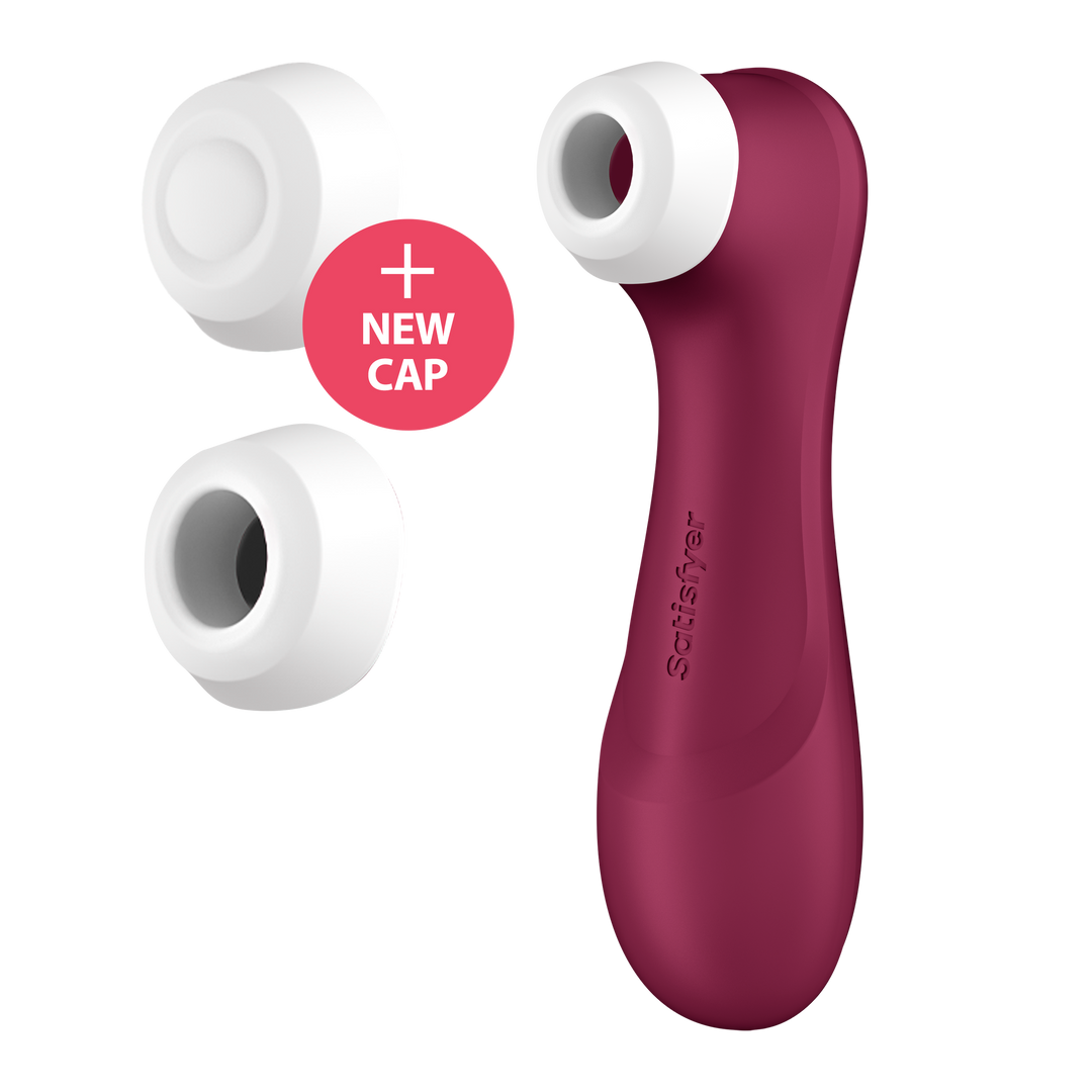 Satisfyer Liquid Air with the two caps included