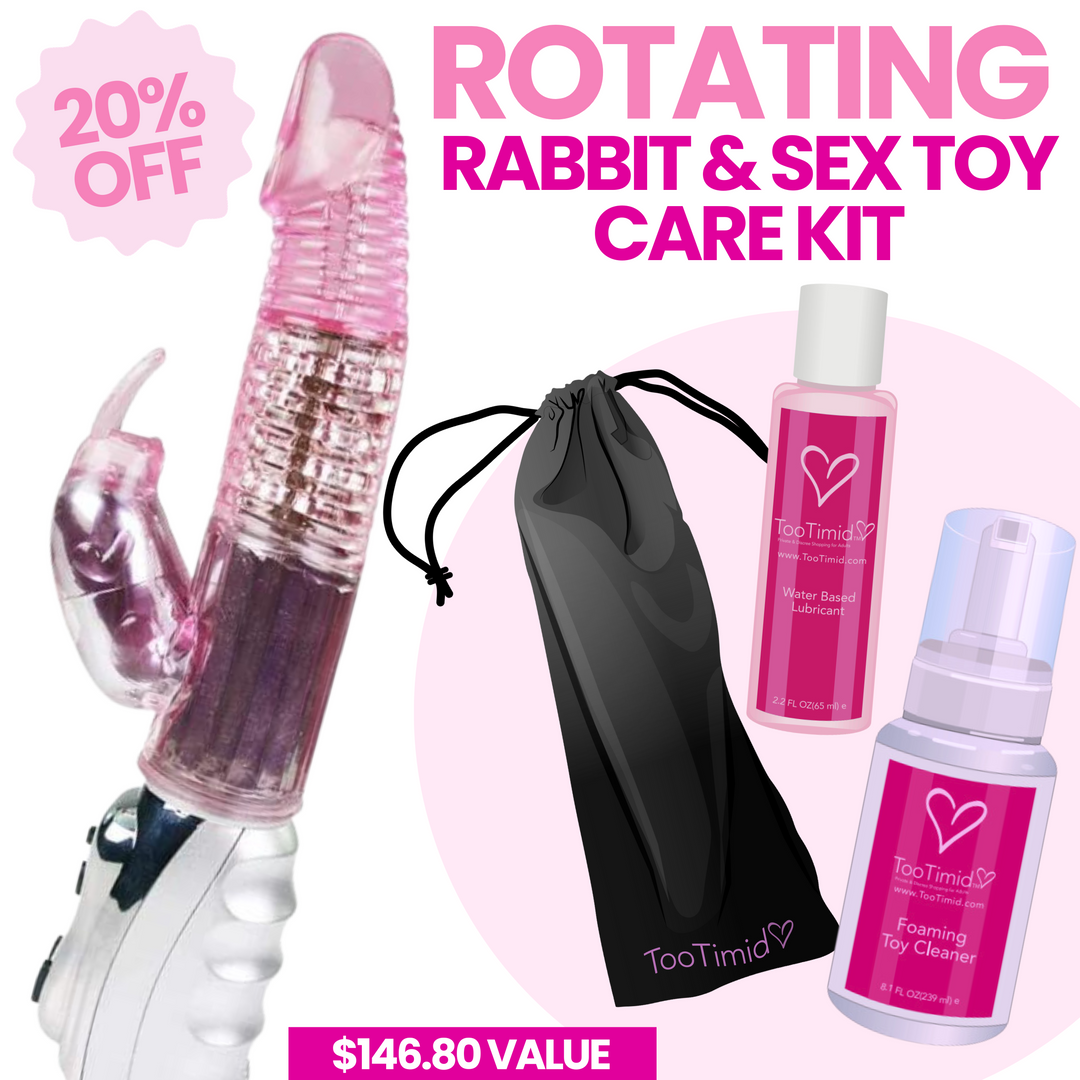 Click here to get this rotating rabbit and sex toy care kit for 20% OFF! $146.80 value. Bundle to save (just add to your cart!)