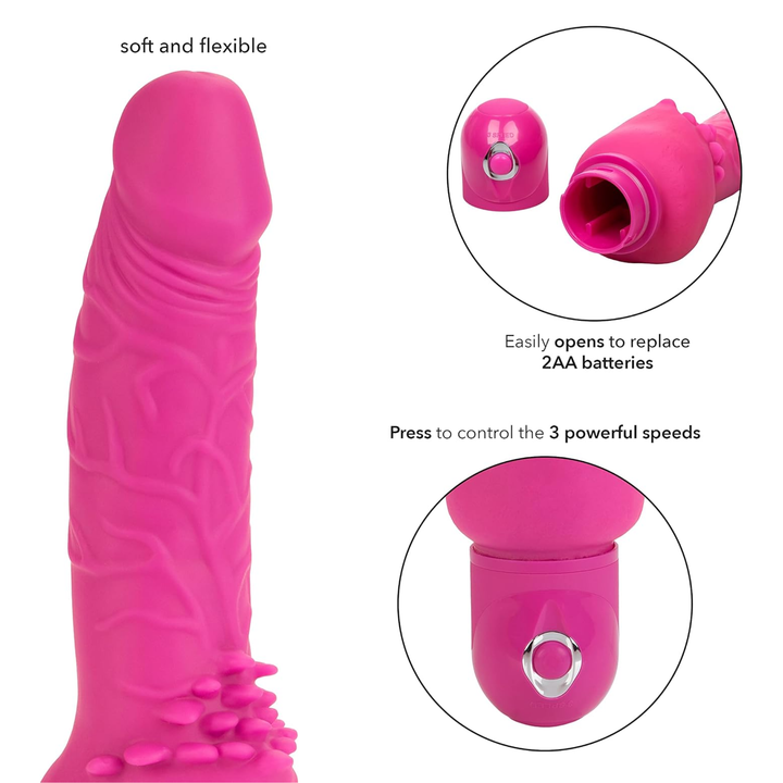 product features calexotics Power Stud Cliterrific Dildo Vibrator
