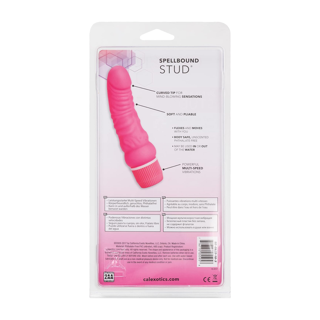 CalExotics Spellbound Stud Dildo Vibe backside of packaging 