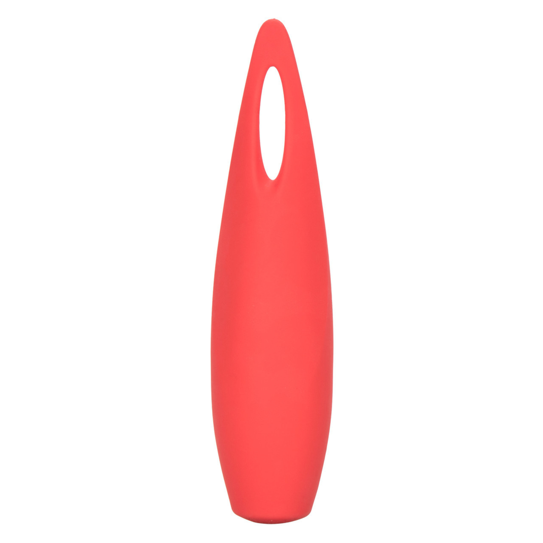 Red clit encasing vibe on a white background