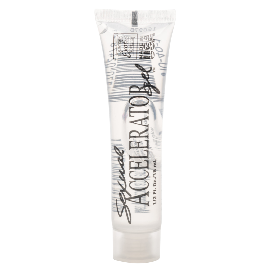 Tube of sex accelerator gel on a white background