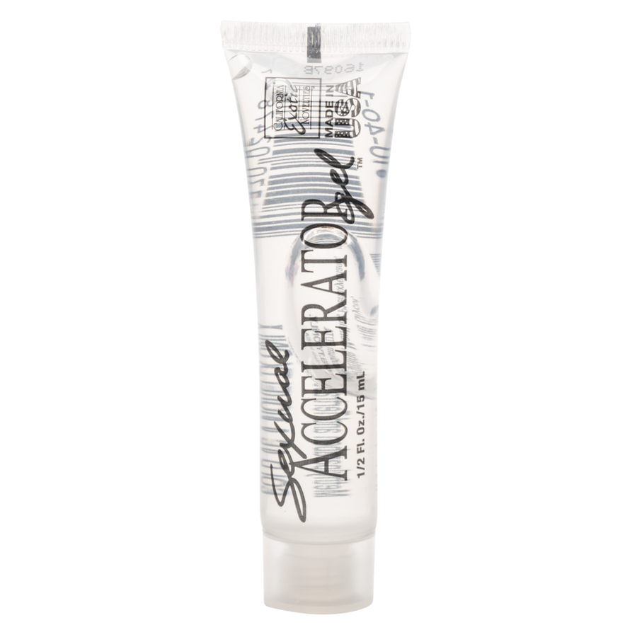Tube of sex accelerator gel on a white background