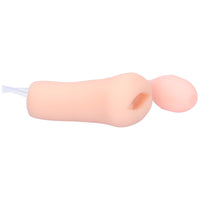 Realistic pussy stroker with pulsating air pump facing right