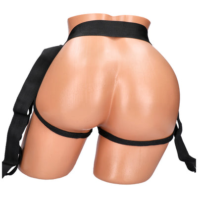 Everlasting harness with hollow strap on dildo facing back
