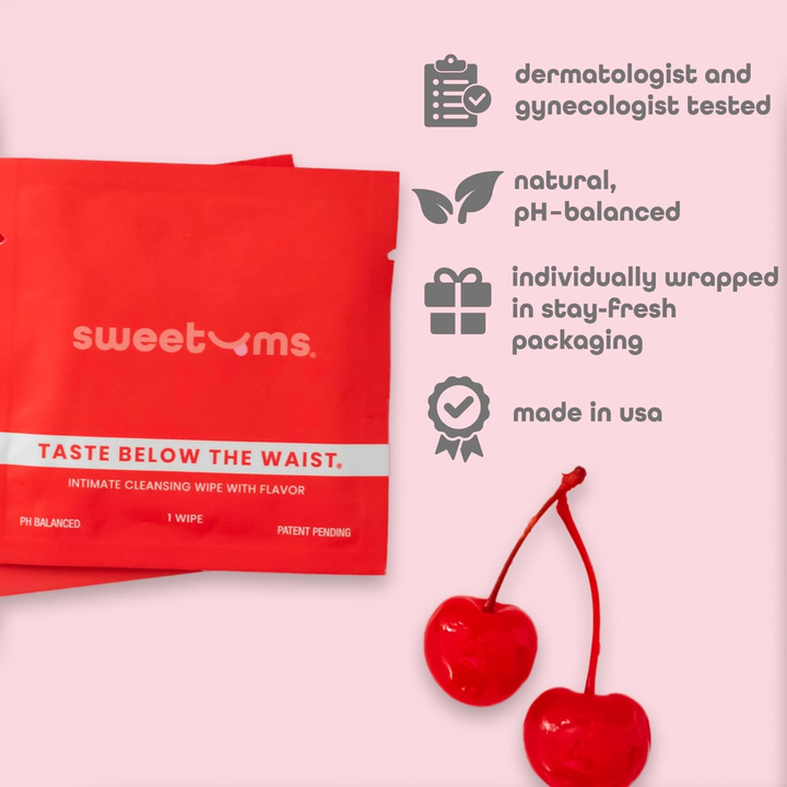product features cherry Sweetums Flavored Wipes 