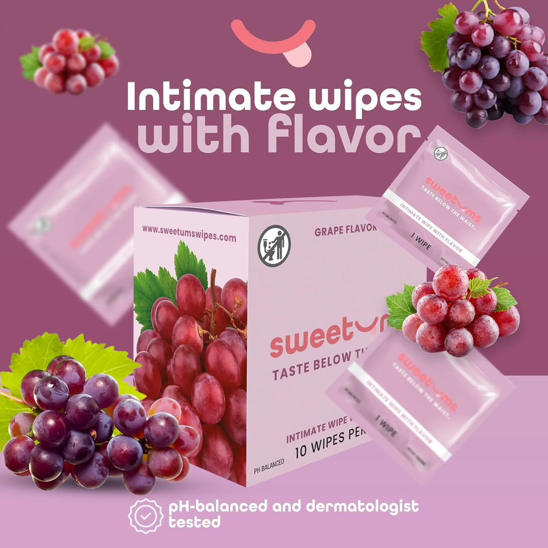 grape Sweetums Flavored Wipes product features 