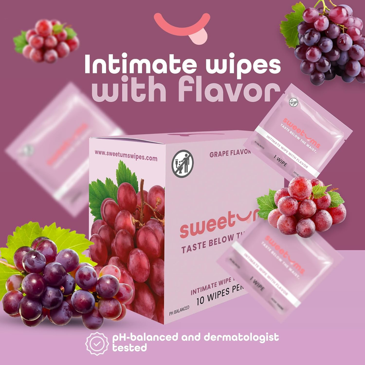 grape Sweetums Flavored Wipes product features 
