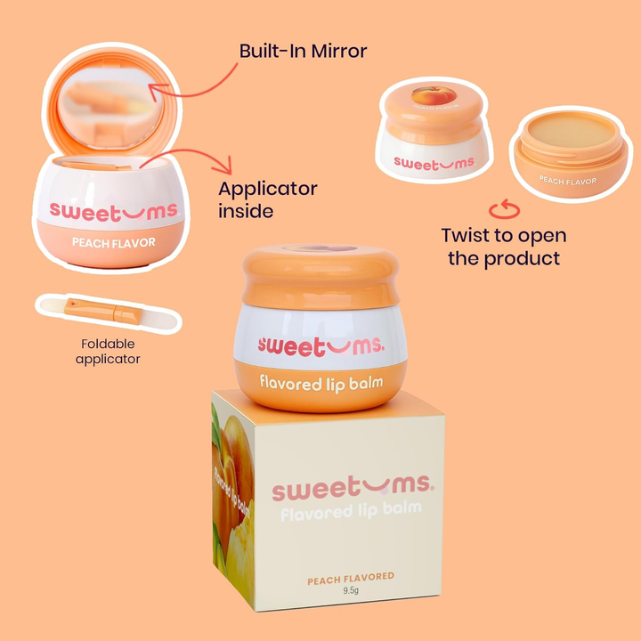 peach Sweetums Flavored Lip Balm product features 