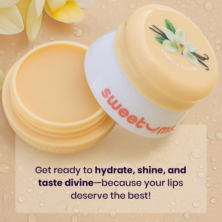 opened Sweetums Flavored Lip Balm in vanilla 