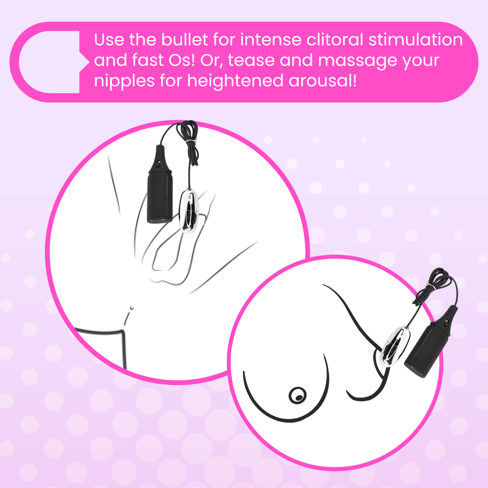 Use the bullet for intense clitoral stimulation and fast Os! Or, tease and massage your nipples for heightened arousal!