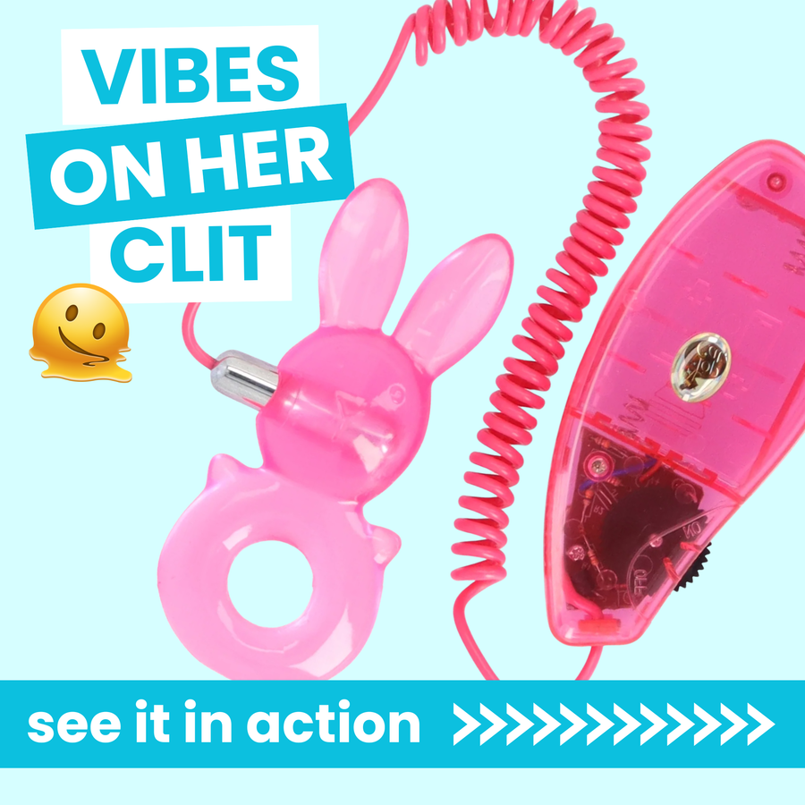 vibes on her clit  bunny cock ring see it in action 