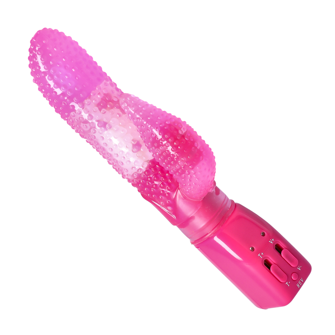 pink Dual-Action Rotating Tongue G-Spot Vibe