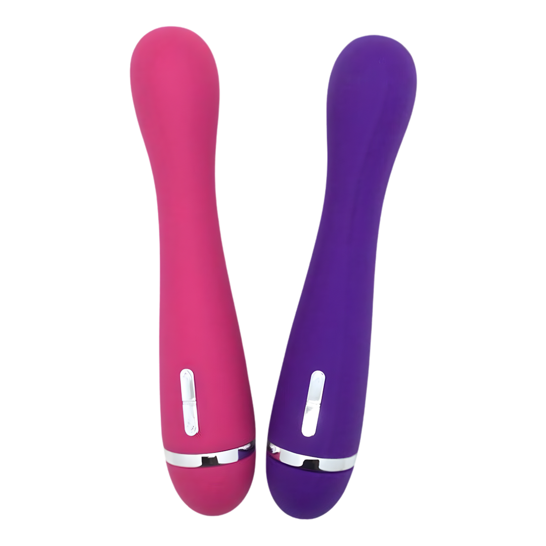 pink and purple Felicite Silicone G-Spot Vibrators side by side 