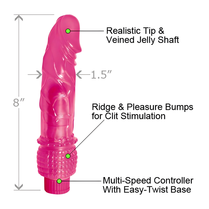 dimensions for Vibrating Jelly Dong 