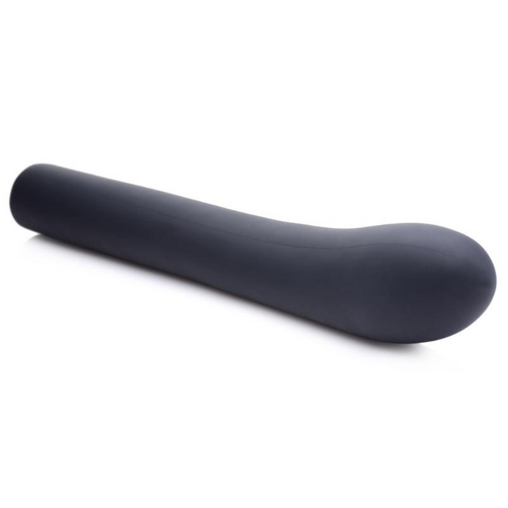 Inmi 5 Star Come Hither Silicone Rechargeable G-Spot Vibrator - Black product laying down.