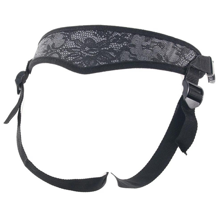 Body Dock harness from the back showing the lace design and the quick release clips. 